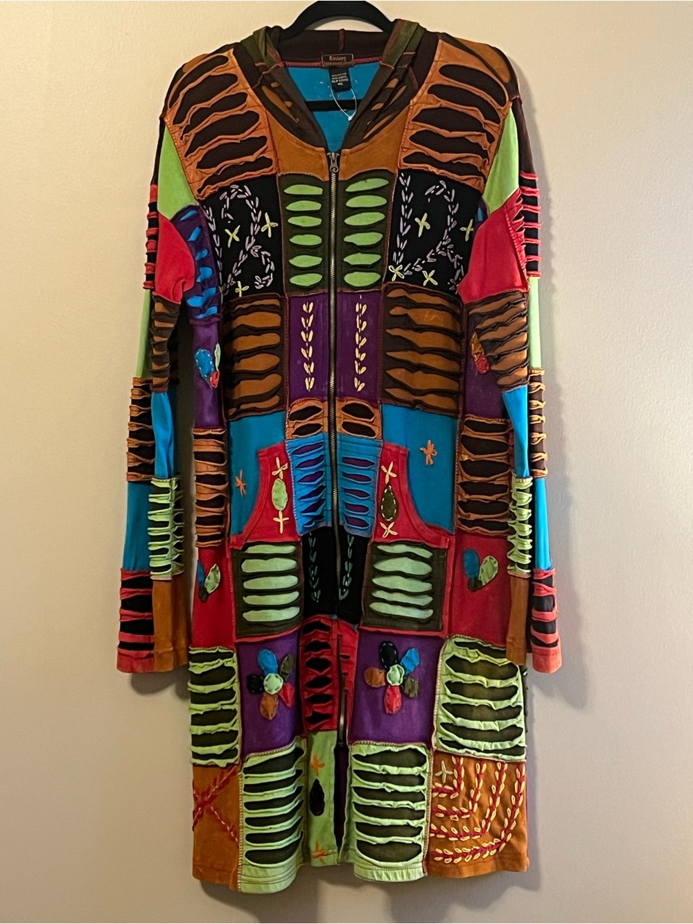 Rising International Teal and Brown Hooded Tunic